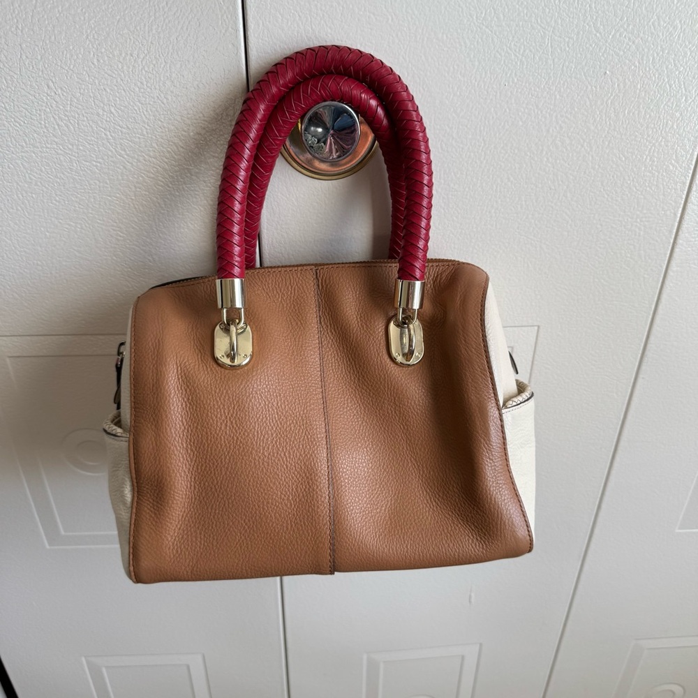 Cole Haan Tan and Red Satchel